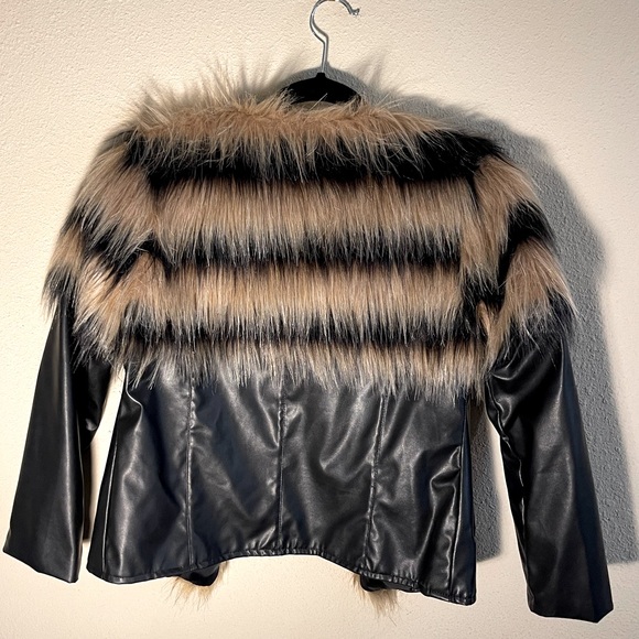 Raccoon Fur & Pleather Jacket - Picture 6 of 7